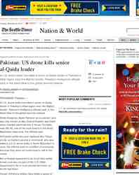 Pakistan US drone kills senior al Qaida leader: Seattle Times